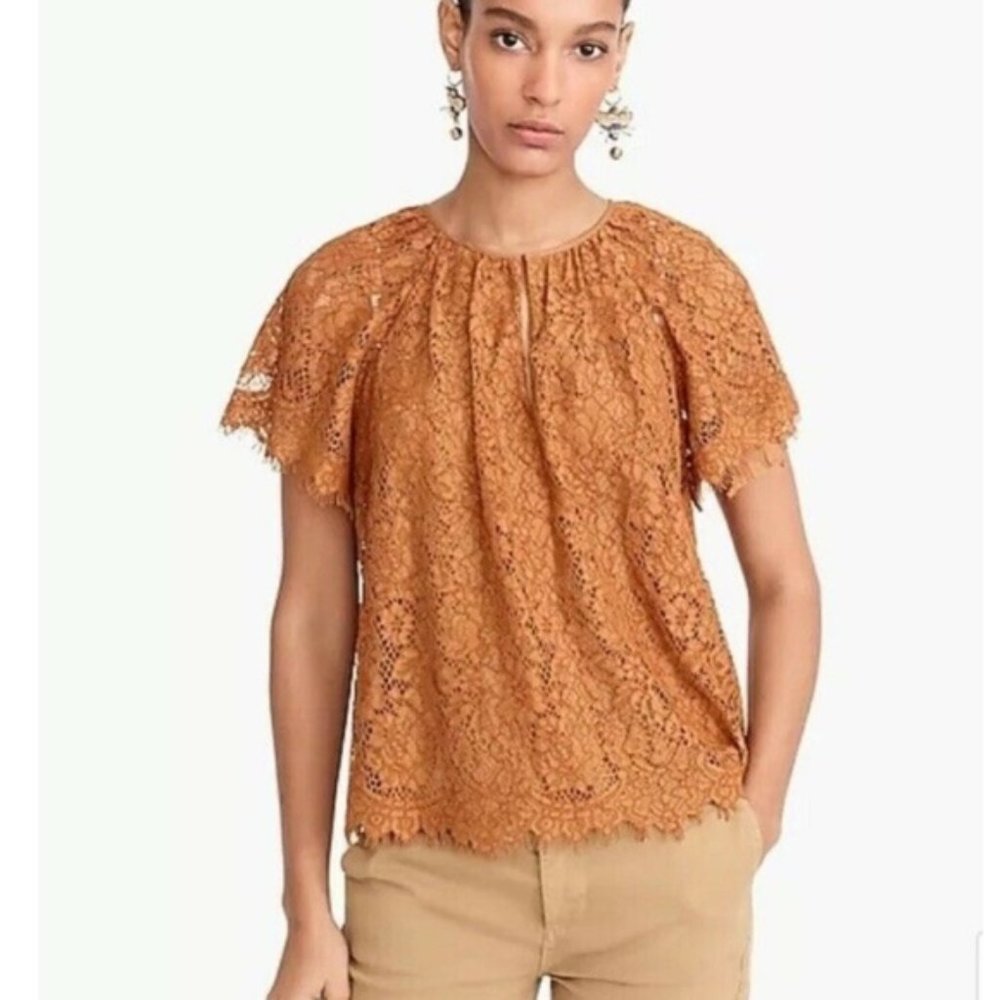J.Crew Short Sleeve Lace Top